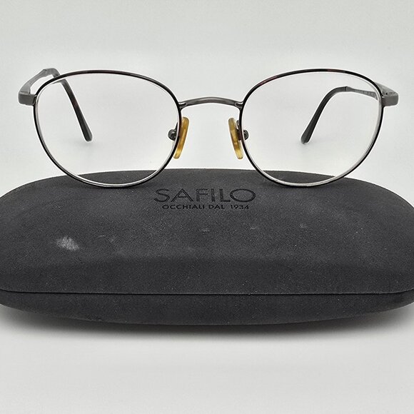 Safilo Elasta E7209 Havana Ruthenium Eyeglasses Frame w/ Case Italy 50-20-145 - Picture 1 of 15